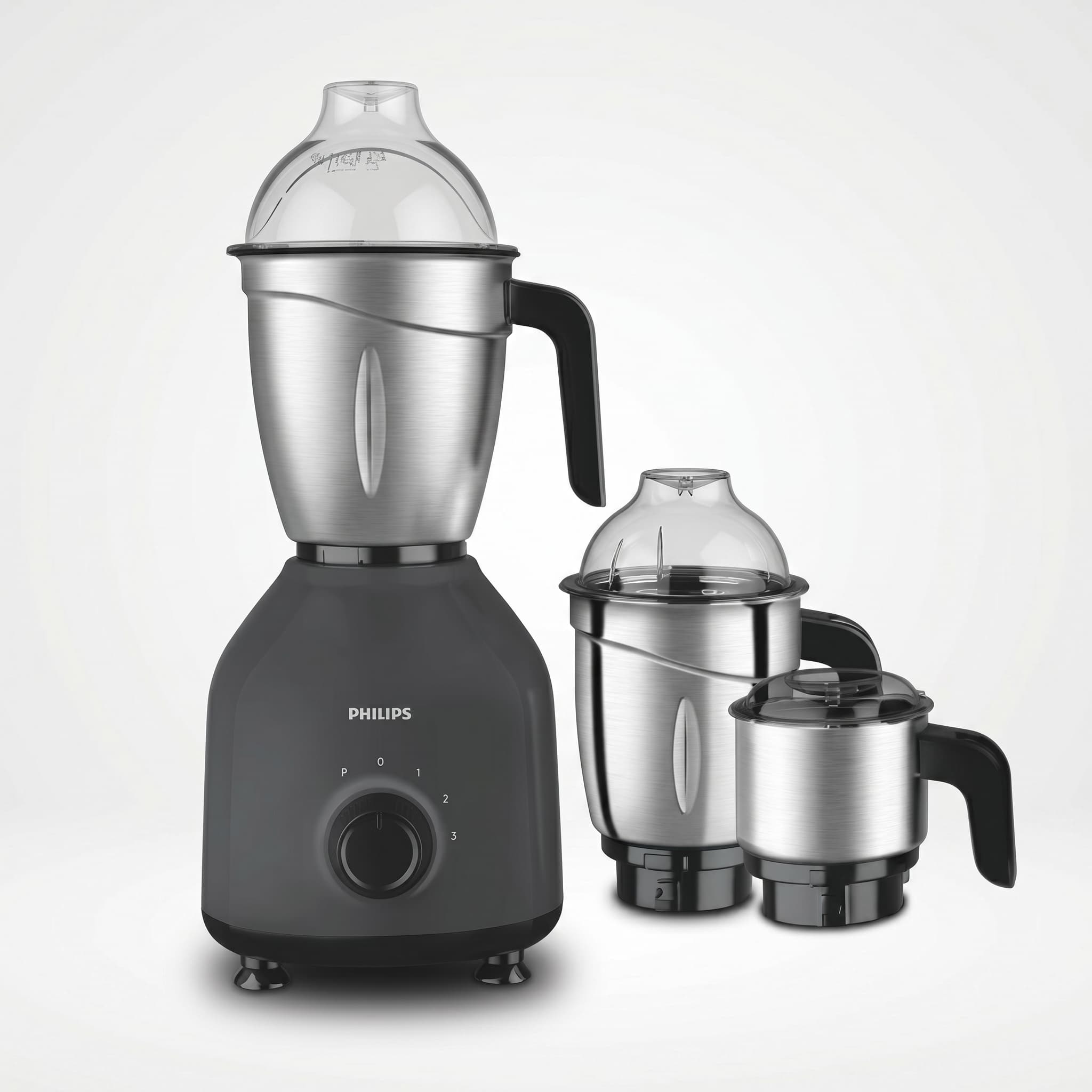 Philips HL7757/00 Mixer Grinder 750Watts Turbo Motor– 3 Stainless Steel Jars | 2 Years Warranty (Black)