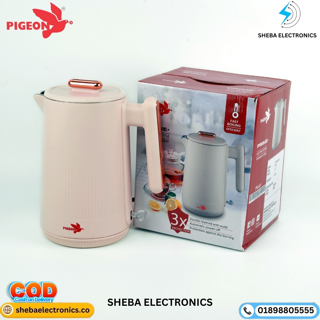 Pigeon Prime Plus - Model PG-01 Electric Kettle  Stainless Steel 1.8 Ltr