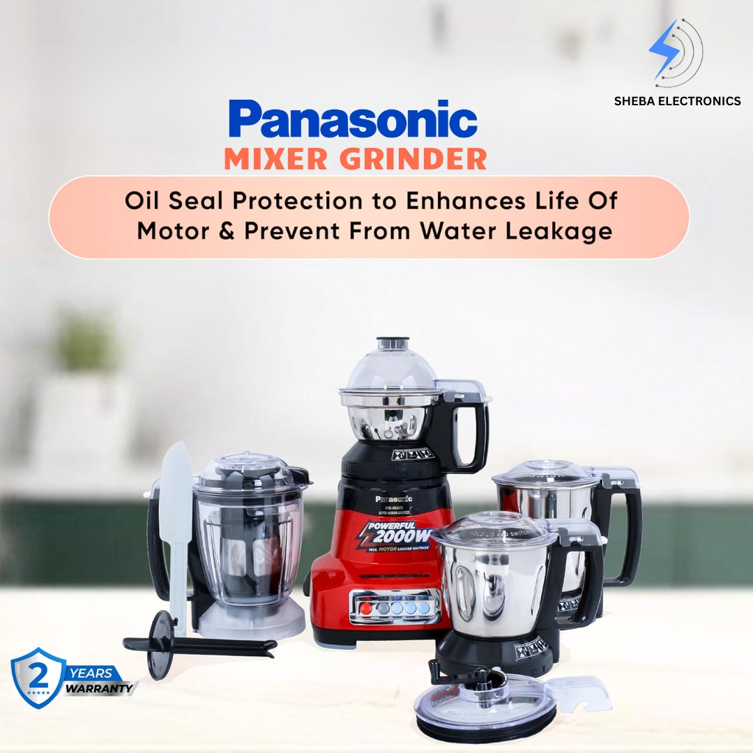 Panasonic MX-AE475 Mixer Grinder – Monster 2000W Super Mixer Grinder with 3 Stainless Steel Jars & Juicer Extractor (Red)