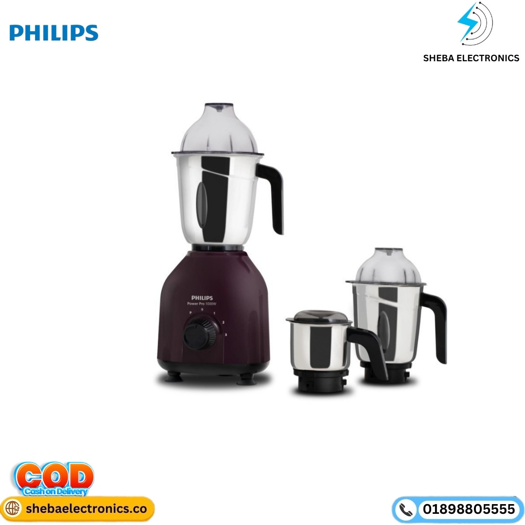 Philips HL7713/01 Mixer Grinder, 3 Jars 1000 Watts Power-Pro Motor