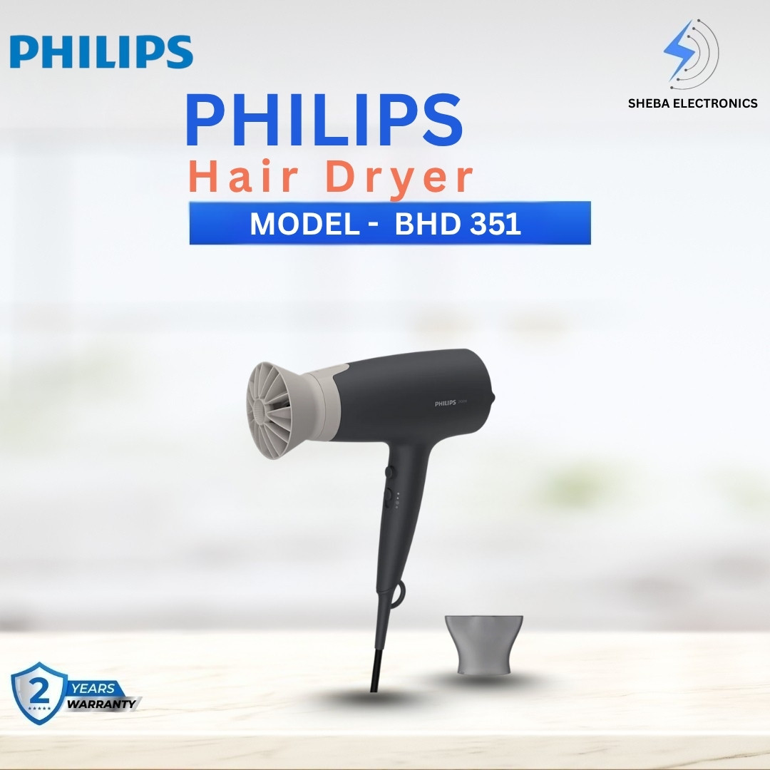 Philips BHD351/13 Dryer 3000 Airflower Thermoprotect Hair Dryer (2100W) 8710103962007 Black