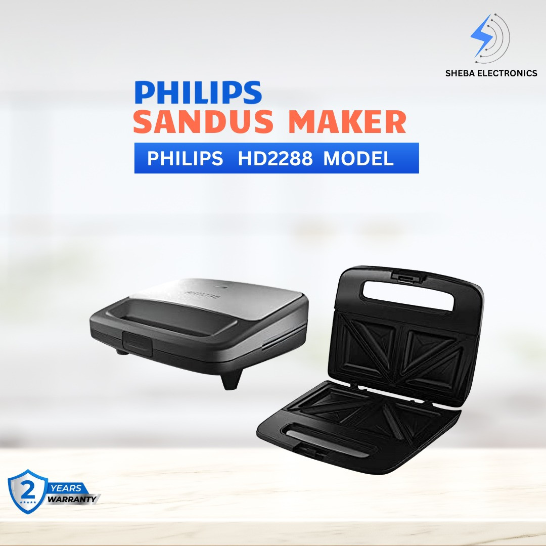 Philips HD2288/00 XL Sized Sandwich Maker Black with Metallic Finish
