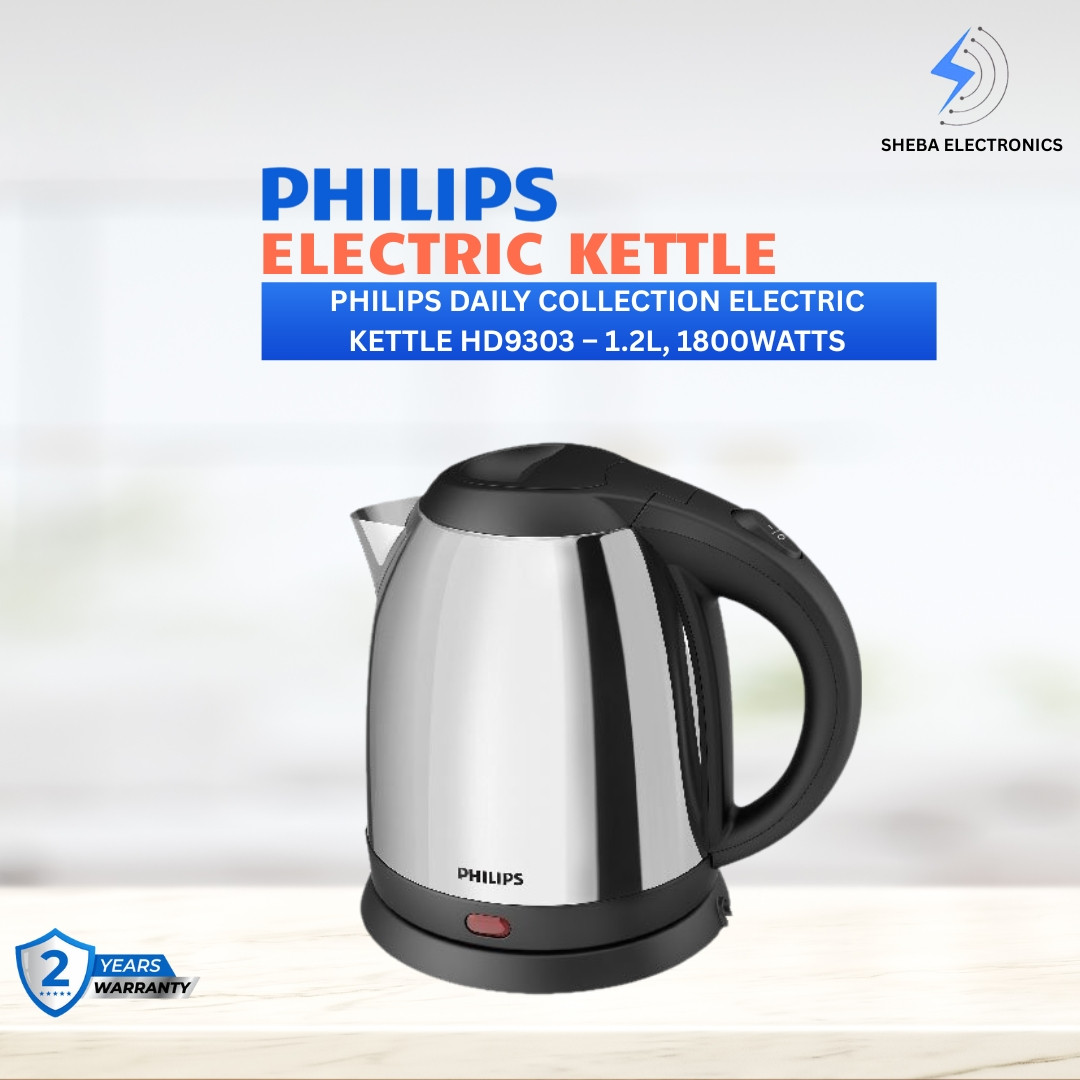Philips Daily Collection Electric Kettle HD9303 – 1.2Ltr, 1800W, Stainless Steel