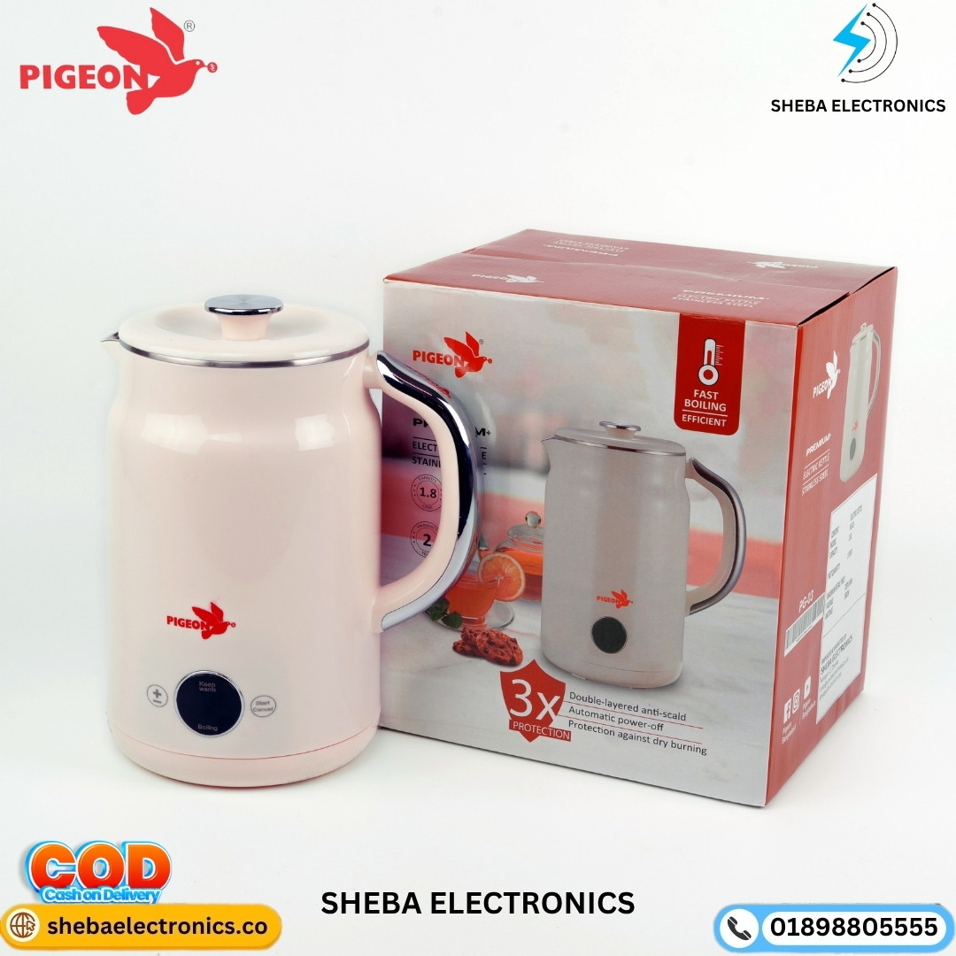 Pigeon Premium Plus - Model PG-03 Electric Kettle  Stainless Steel 1.8 Ltr