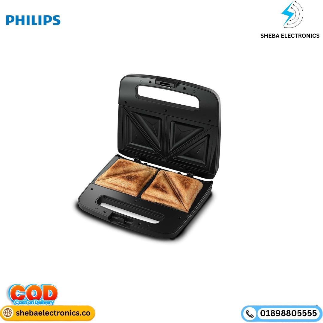 Philips HD2288/00 XL Sized Sandwich Maker Black with Metallic Finish