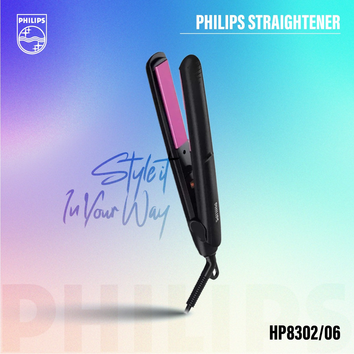 Philips Essential Selfie Straightener | HP-8302\06 (Black)