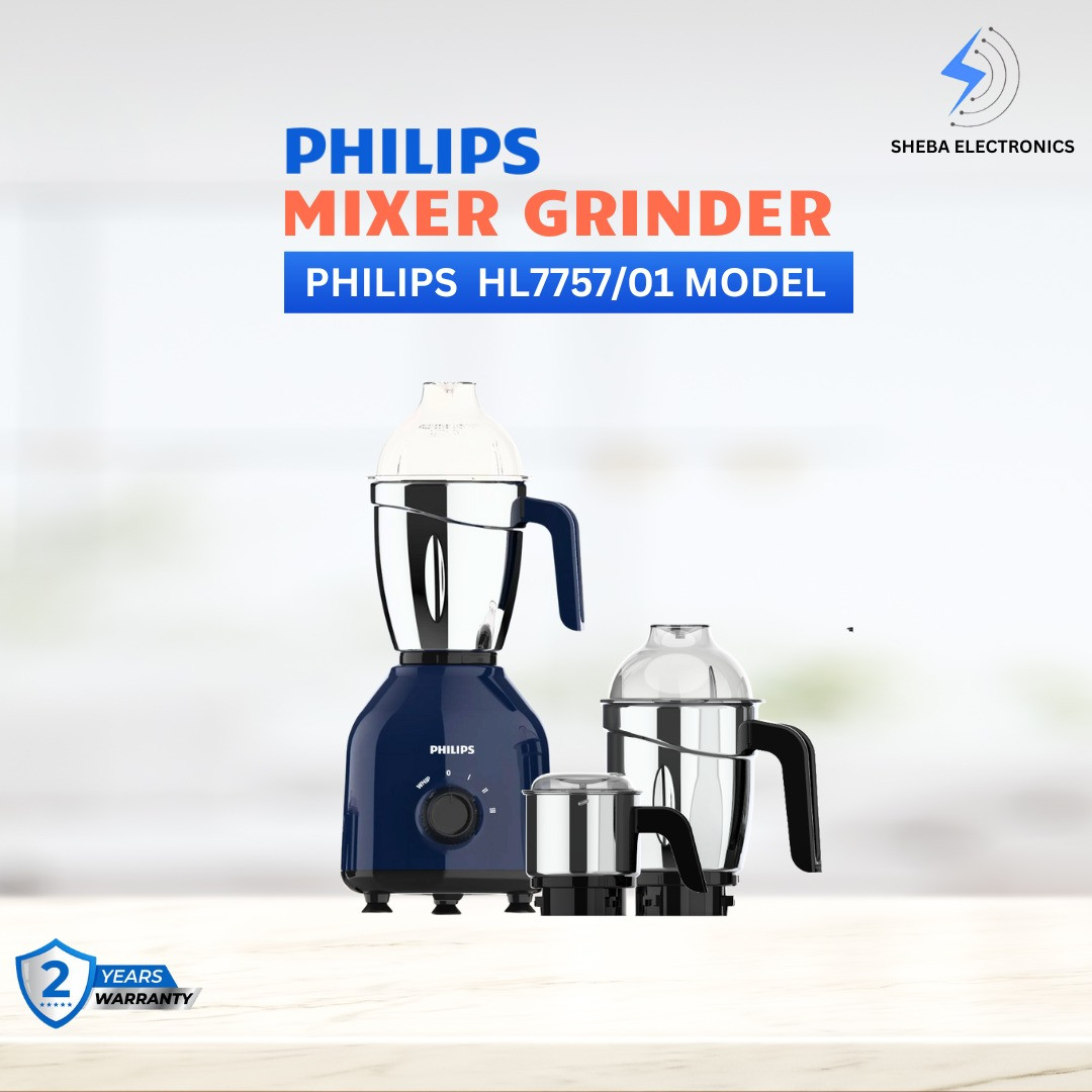 Philips 750W 3 Jars Mixer Grinder (HL7757/01)-Blue