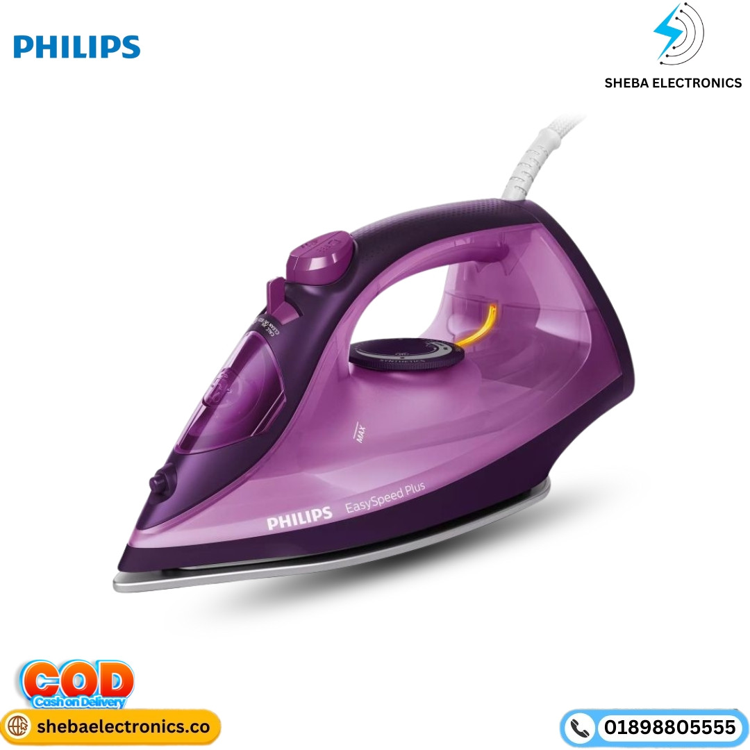 Philips GC2147/30 Easy-Speed Plus Steam Iron 2400 Watts Ceramic Soleplate Purple