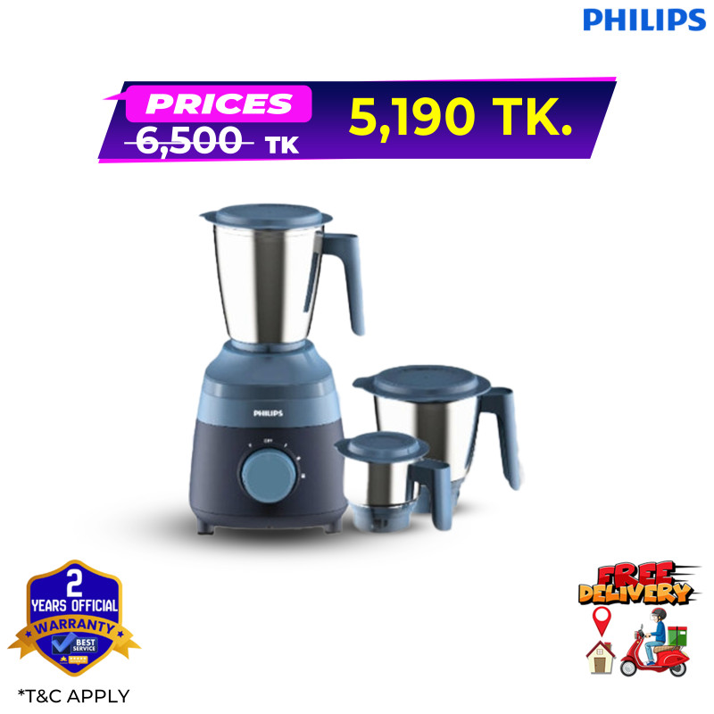 Philips Mixer Grinder HL1000/02 – 500W | 3 Jars | Durable & Compact Design