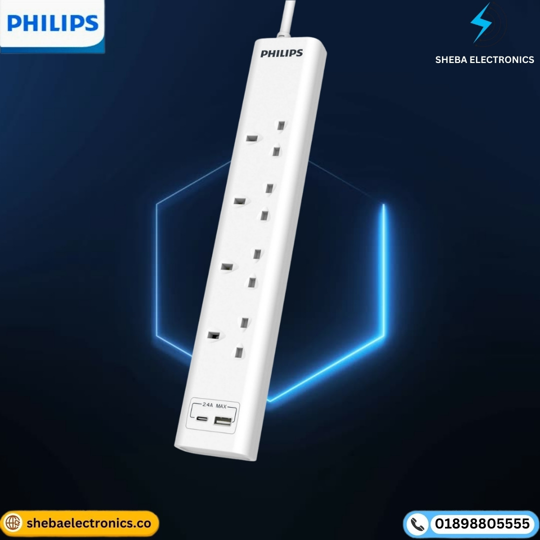 Philips Power Strip with USB Ports – একসাথে ৪টি AC আউটলেট ও ২টি USB পোর্টের